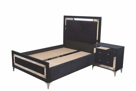 Angelina Black Queen Bedroom Set / 5pc - Ornate Home