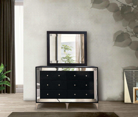 Angelina Black Queen Bedroom Set / 5pc - Ornate Home