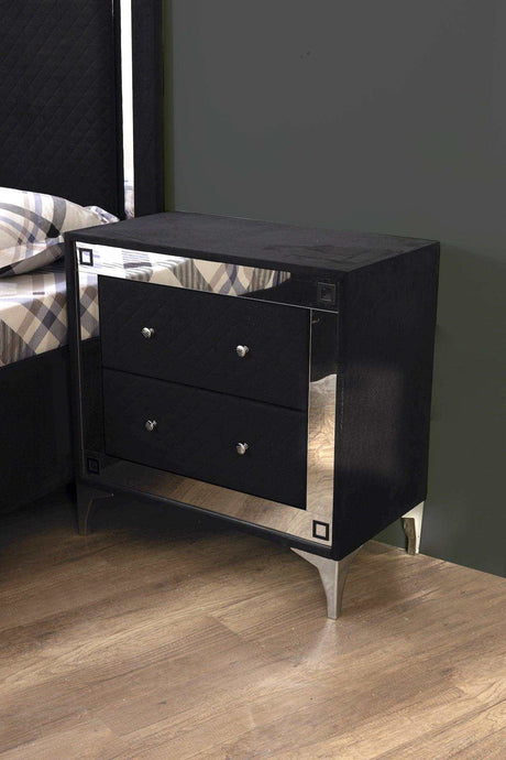 Angelina Black Queen Bedroom Set / 5pc - Ornate Home