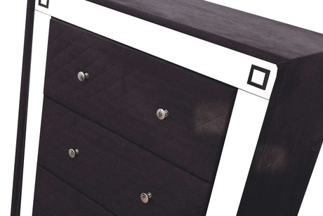 Angelina Black Queen Bedroom Set / 5pc - Ornate Home