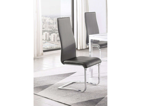 Anges Grey & Chrome Dining Chairs (Set of 4) - Ornate Home