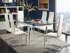 Anges White & Chrome Dining Chairs (Set Of 4) - Ornate Home