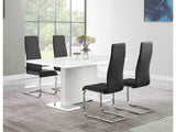Anges White High Gloss / Black 5 Pc Dining Set - Ornate Home