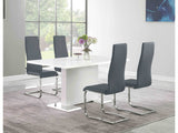 Anges White High Gloss / Grey 5 Pc Dining Set - Ornate Home