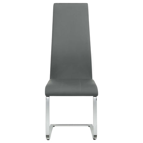 Anges White High Gloss / Grey 5 Pc Dining Set - Ornate Home