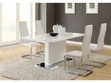 Anges White High Gloss / White 5 Pc Dining Set - Ornate Home