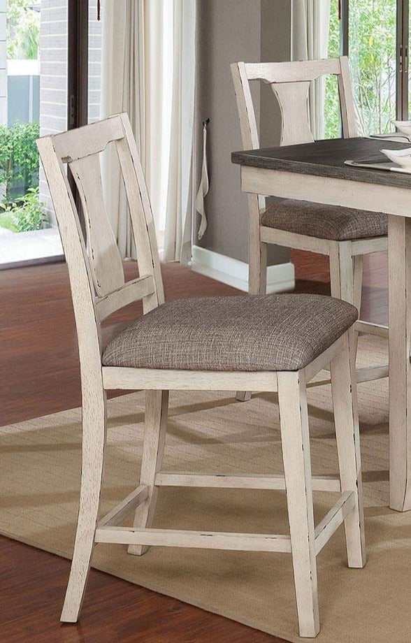 Ann Antique White & Gray 5p Counter Height Dining Room Set - Ornate Home