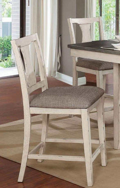 Ann Antique White & Gray 5p Counter Height Dining Room Set - Ornate Home