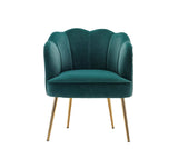 Annadel Teddy Dark Green Velvet Accent Chair w/ Gold Legs - Ornate Home