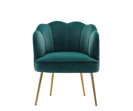 Annadel Teddy Dark Green Velvet Accent Chair w/ Gold Legs - Ornate Home
