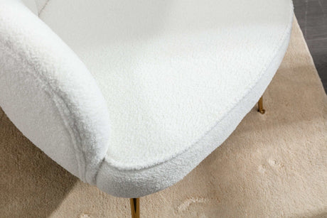 Annadel Teddy Ivory Accent Chair w/ Gold Legs - Ornate Home