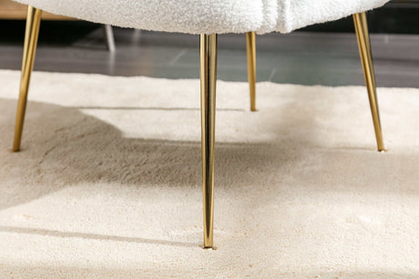 Annadel Teddy Ivory Accent Chair w/ Gold Legs - Ornate Home