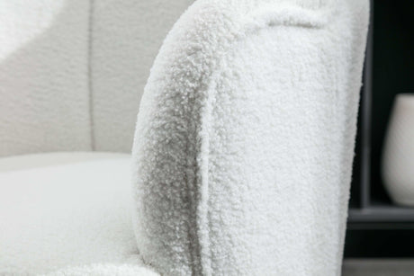 Annadel Teddy Ivory Accent Chair w/ Gold Legs - Ornate Home