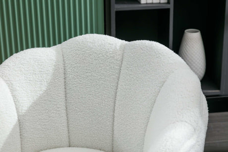 Annadel Teddy Ivory Accent Chair w/ Gold Legs - Ornate Home