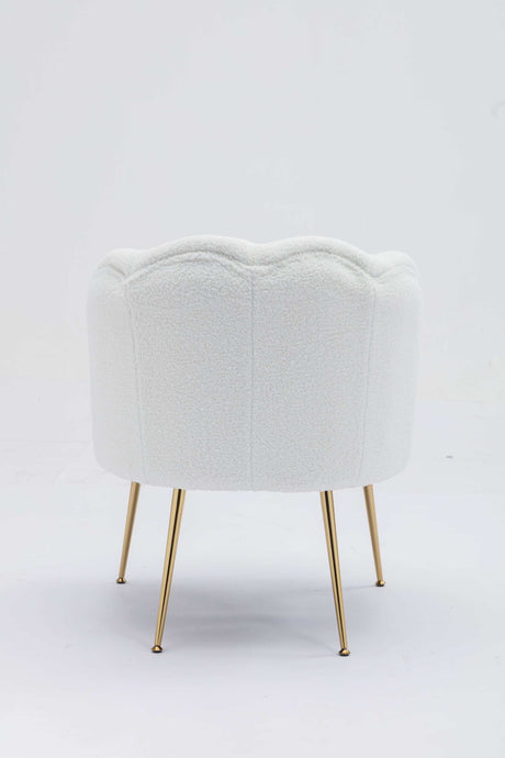 Annadel Teddy Ivory Accent Chair w/ Gold Legs - Ornate Home