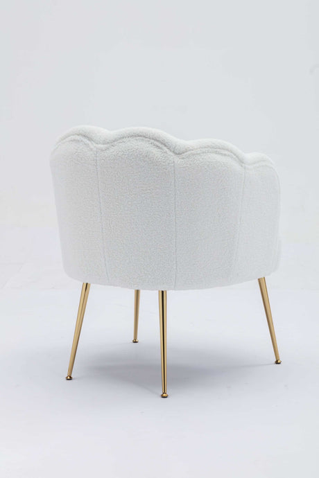 Annadel Teddy Ivory Accent Chair w/ Gold Legs - Ornate Home