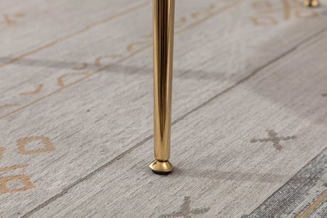 Annadel Teddy Velvet Creme White Accent Chair w/ Gold Legs - Ornate Home