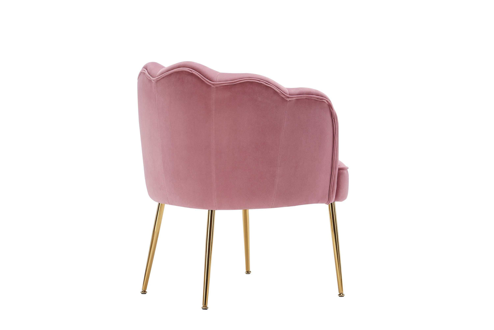 Annadel Teddy Velvet Pink Accent Chair w/ Gold Legs - Ornate Home