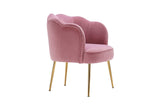 Annadel Teddy Velvet Pink Accent Chair w/ Gold Legs - Ornate Home
