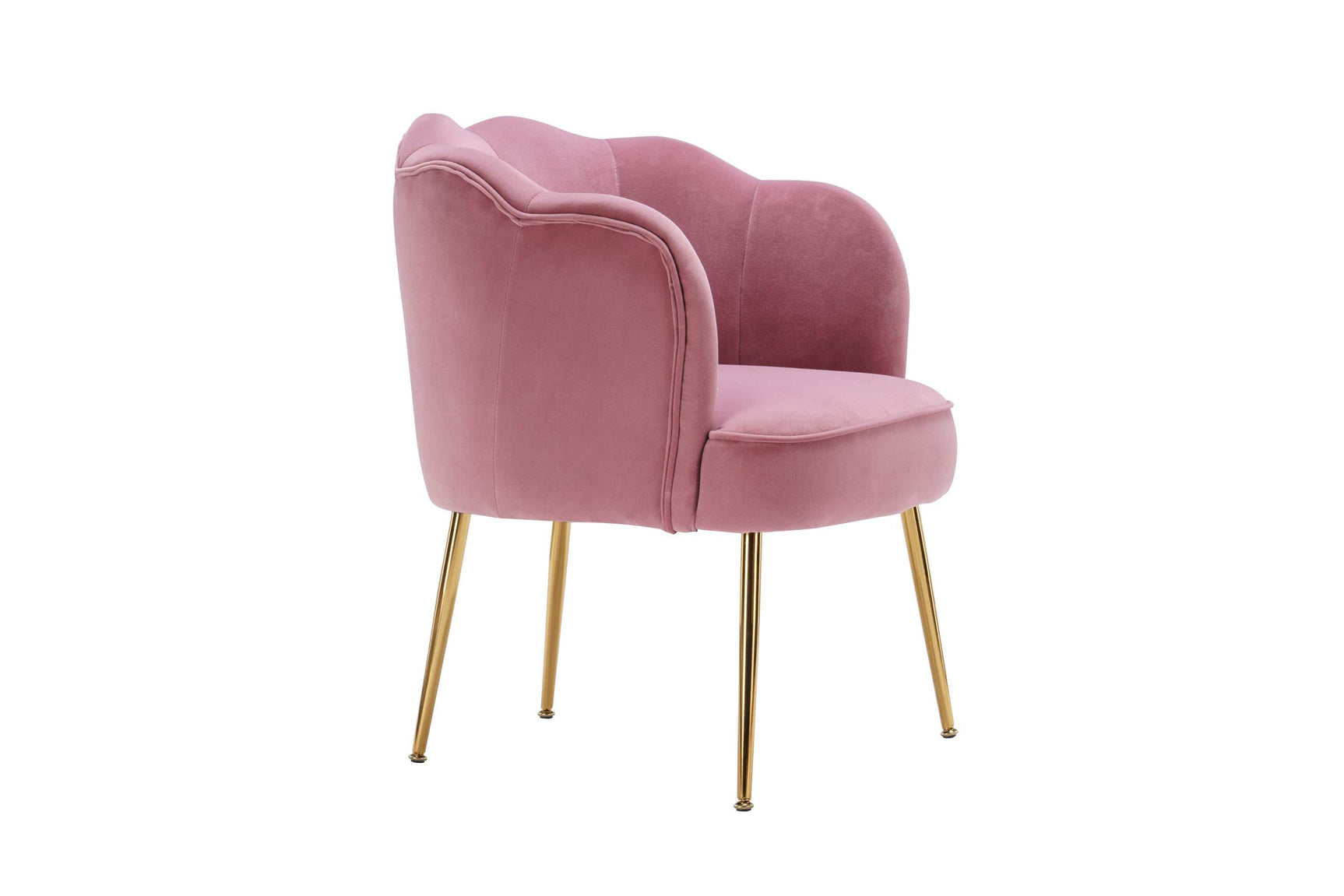 Annadel Teddy Velvet Pink Accent Chair w/ Gold Legs - Ornate Home