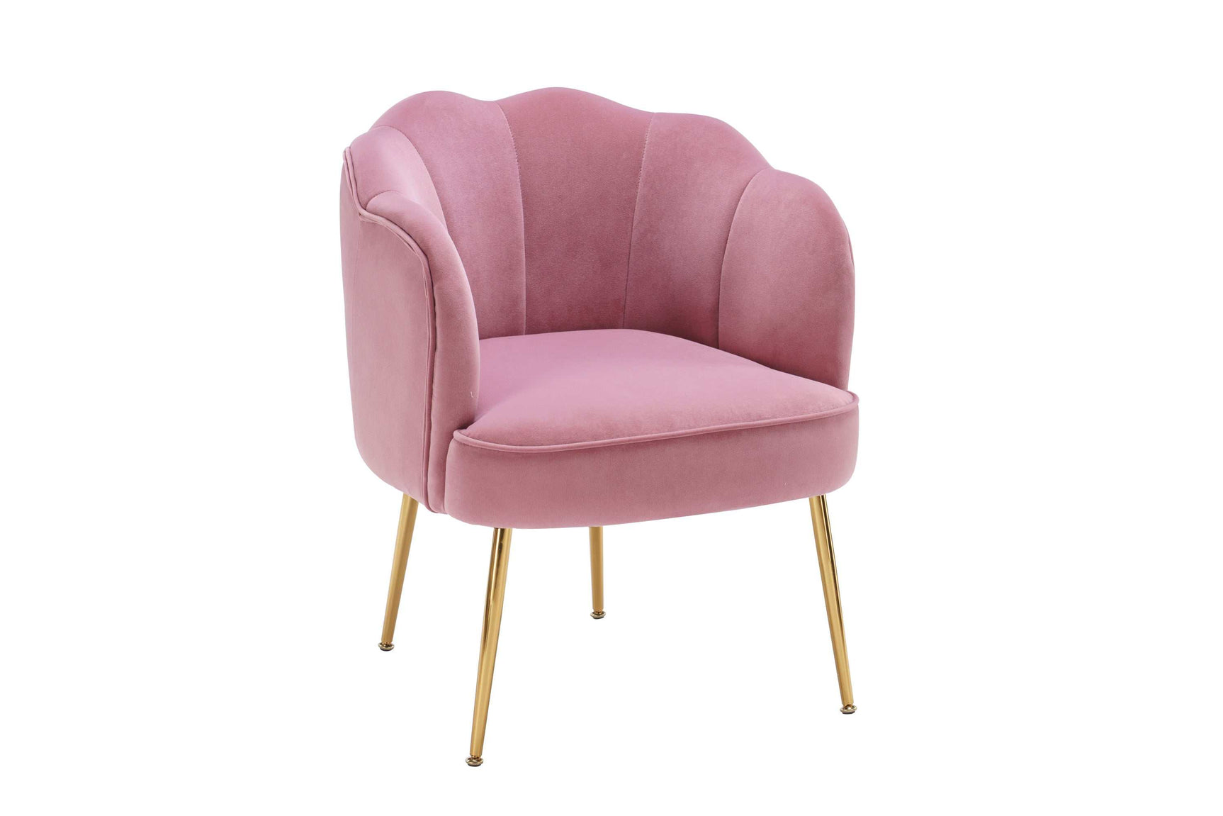 Annadel Teddy Velvet Pink Accent Chair w/ Gold Legs - Ornate Home