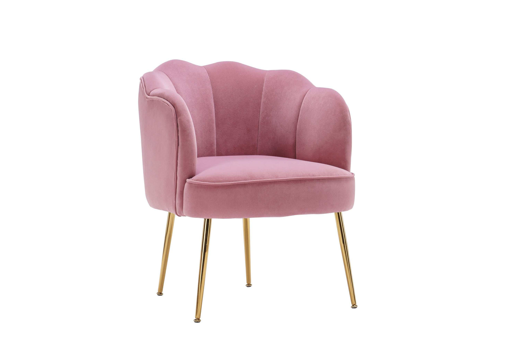 Annadel Teddy Velvet Pink Accent Chair w/ Gold Legs - Ornate Home