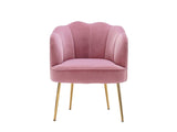 Annadel Teddy Velvet Pink Accent Chair w/ Gold Legs - Ornate Home