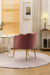 Annadel Teddy Velvet Pink Accent Chair w/ Gold Legs - Ornate Home