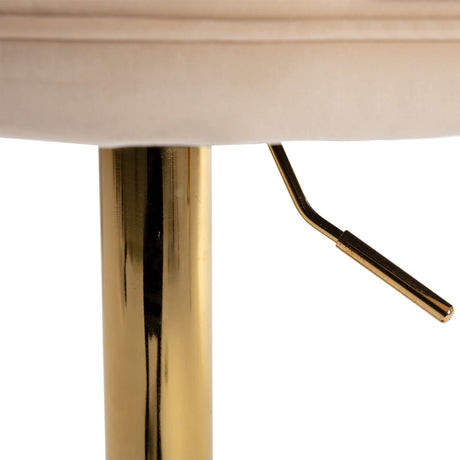 Ano Bar Stools With Back and Footrest Counter Height Dining Chairs-Velvet Beige-2PCS/SET - Ornate Home