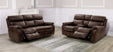 Antenor Brown Top Grain Leather Match Power Loveseat - Ornate Home