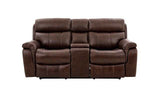 Antenor Brown Top Grain Leather Match Power Loveseat - Ornate Home