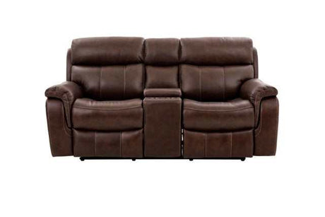 Antenor Brown Top Grain Leather Match Power Loveseat - Ornate Home