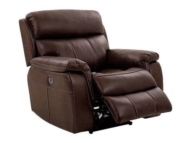 Antenor Brown Top Grain Leather Match Power Recliner - Ornate Home