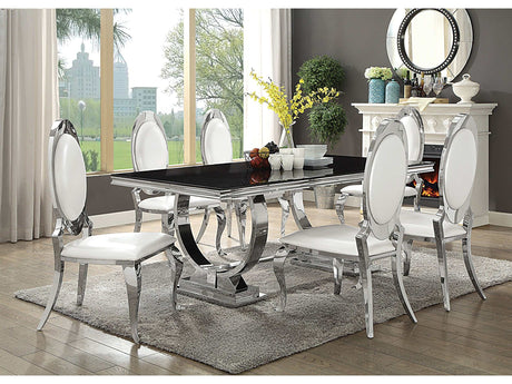 Antoine Black / Chrome 5 Pc Dining Set - Ornate Home