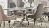 Antoine White & Chrome Dining Table - Ornate Home
