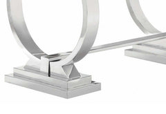 Antoine White & Chrome Dining Table - Ornate Home