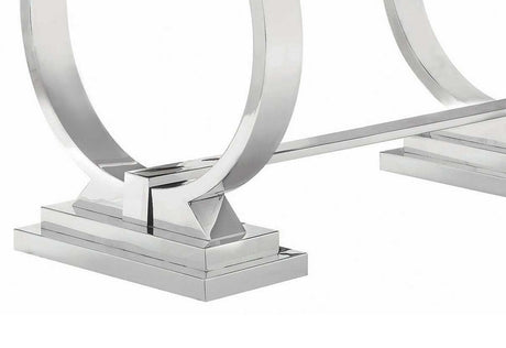 Antoine White & Chrome Dining Table - Ornate Home