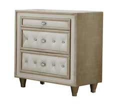 Antonella Ivory & Camel 5pc Queen Panel Bedroom Set - Ornate Home