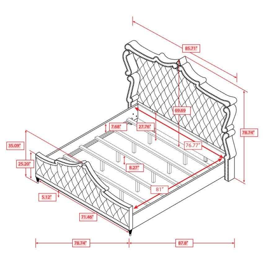 Antonella Ivory & Camel California King Panel Bed - Ornate Home