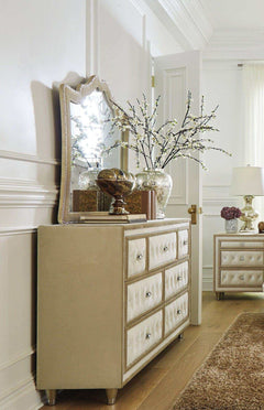 Antonella Ivory & Camel Dresser Mirror - Ornate Home