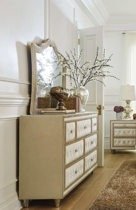 Antonella Ivory & Camel Dresser Mirror - Ornate Home