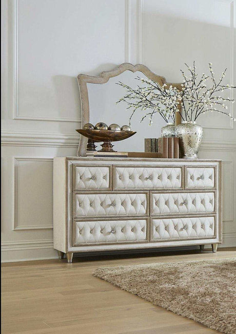 Antonella Ivory & Camel Dresser Mirror - Ornate Home
