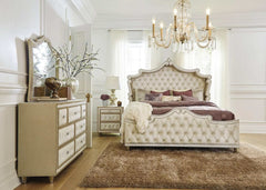 Antonella Ivory & Camel Nightstand - Ornate Home