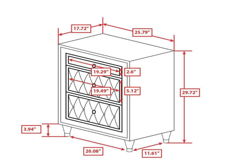 Antonella Ivory & Camel Nightstand - Ornate Home