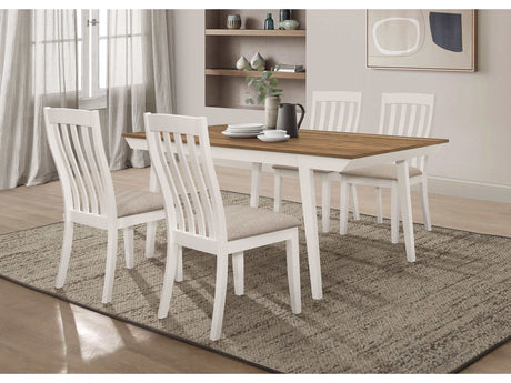Anwar Natural Acacia / White 5 Pc Dining Set - Ornate Home