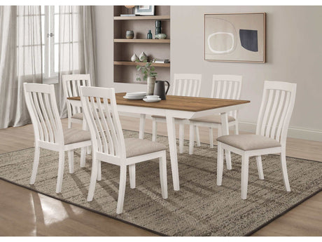 Anwar Natural Acacia / White 7 Pc Dining Set - Ornate Home