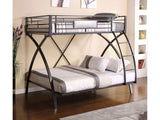 Apollo Gun Metal & Chrome Twin/Full Bunk Bed - Ornate Home