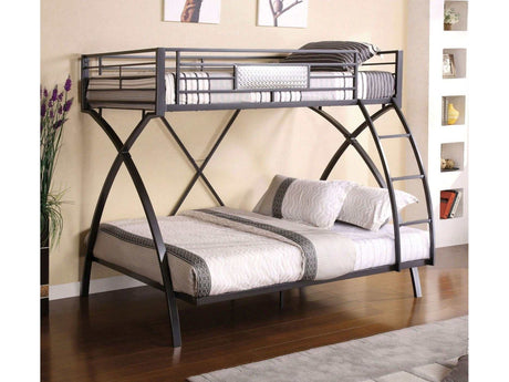 Apollo Gun Metal & Chrome Twin/Full Bunk Bed - Ornate Home