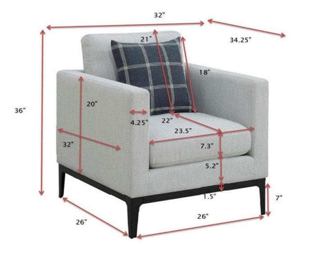 Apperson Light Grey Chair - Ornate Home