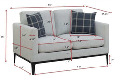 Apperson Light Grey Stationary Loveseat - Ornate Home